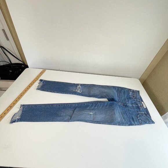 Madewell Womens 10" High Rise Skinny Jeans Blue 24 Step Hem Edition Distressed - Picture 2 of 13